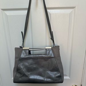 Halston Heritage Distressed Leather and Suede Bag